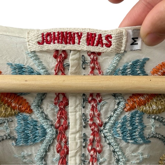 Johnny Was Emily Heavily Embroidered Blouse Peasant Tunic Women’s Medium - Picture 4 of 4